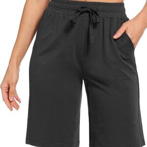 Women's Bermuda Shorts with Pockets Athletic Running Drawstring Lounge Shorts